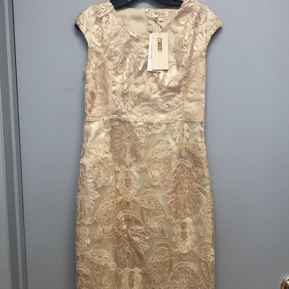 Metisu cap sleeve sequins dress